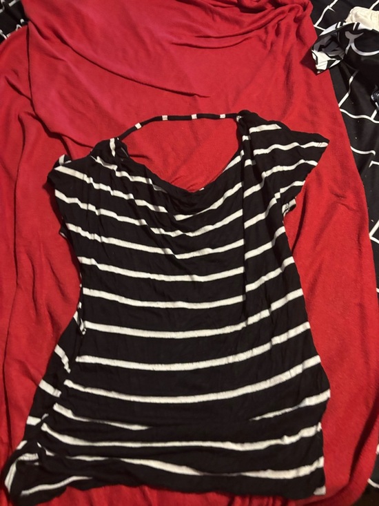 Candy Couture Tops - Black & White Striped Short Sleeve Women's Tee